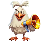 Kokobet mascotte met megafoon
